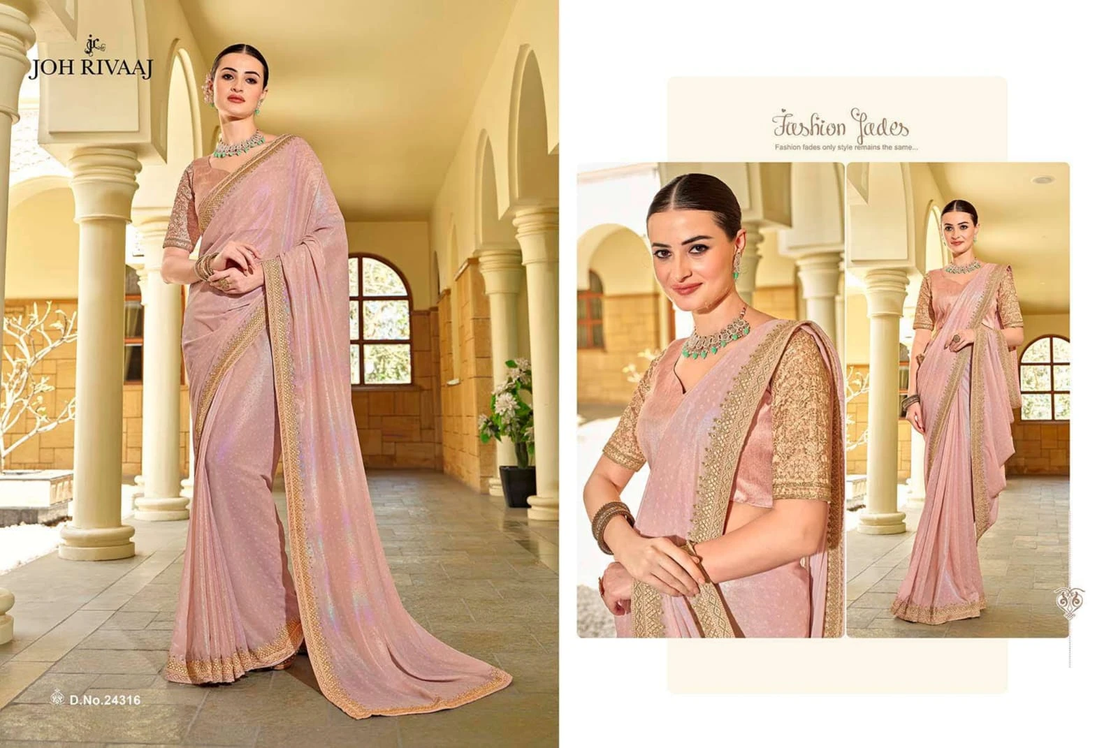 Joh Rivaaj Joshika Orgenza Silk Wholesale Fancy Sarees Catalog — Wholesale Sarees, MPA wholesale from Surat — view 5